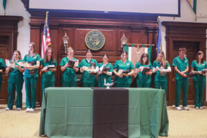 PSU nursing students recite the student commitment pledge