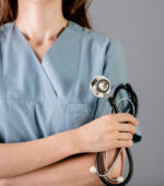 A nurse holding a stethoscope